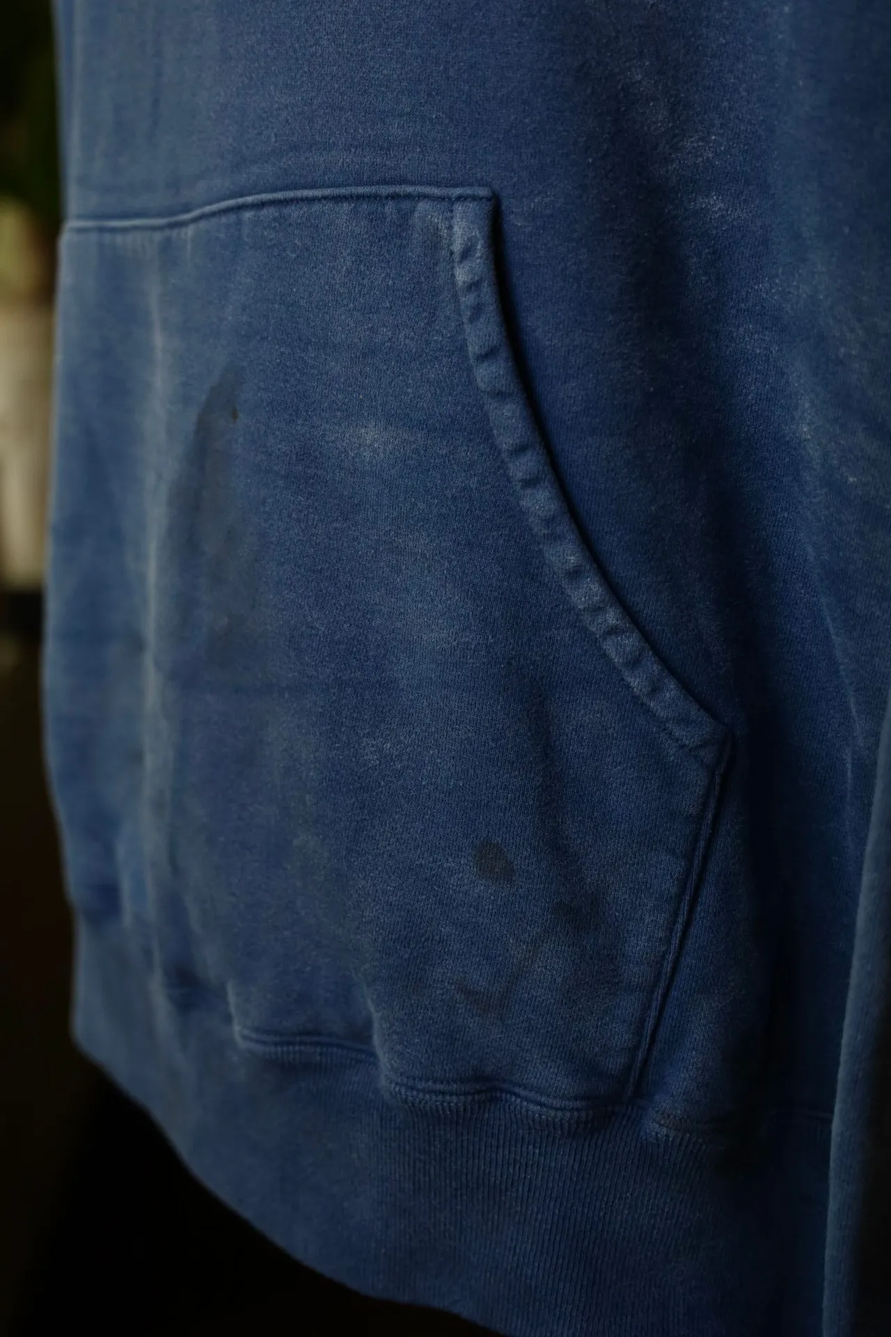 SAINT M×××××× ANGEL HOODIE/NAVY Angel Reborn Blue Hoodie Washed Blue S-XL Assute Garment Dyeing Full Clothes Water Fading Mud Dyeing Dirty Distress New Vintage Ceiling God Tailoring Original Super Loose Fit Customized Original Accessories God-level Print Restoration